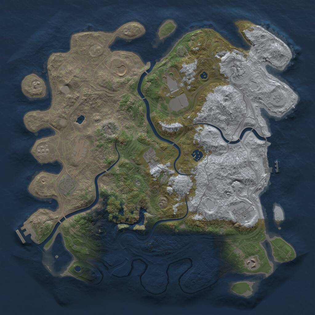 Rust Map: Procedural Map, Size: 4300, Seed: 1644888385, 16 Monuments