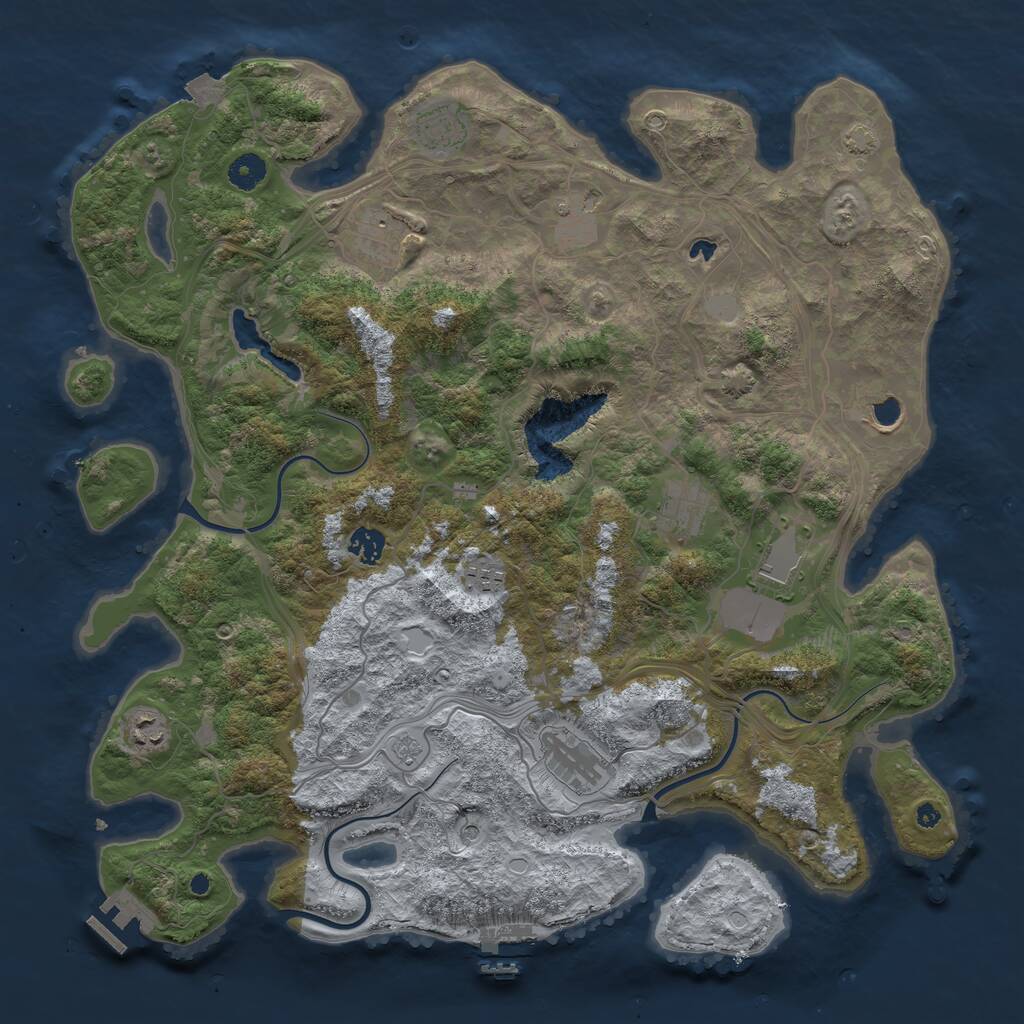 Rust Map: Procedural Map, Size: 4250, Seed: 716713150, 16 Monuments