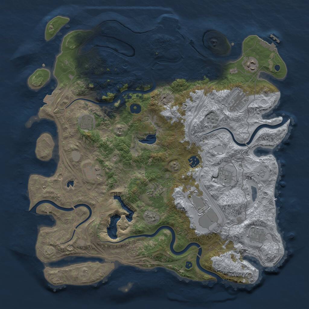Rust Map: Procedural Map, Size: 4250, Seed: 856710897, 16 Monuments