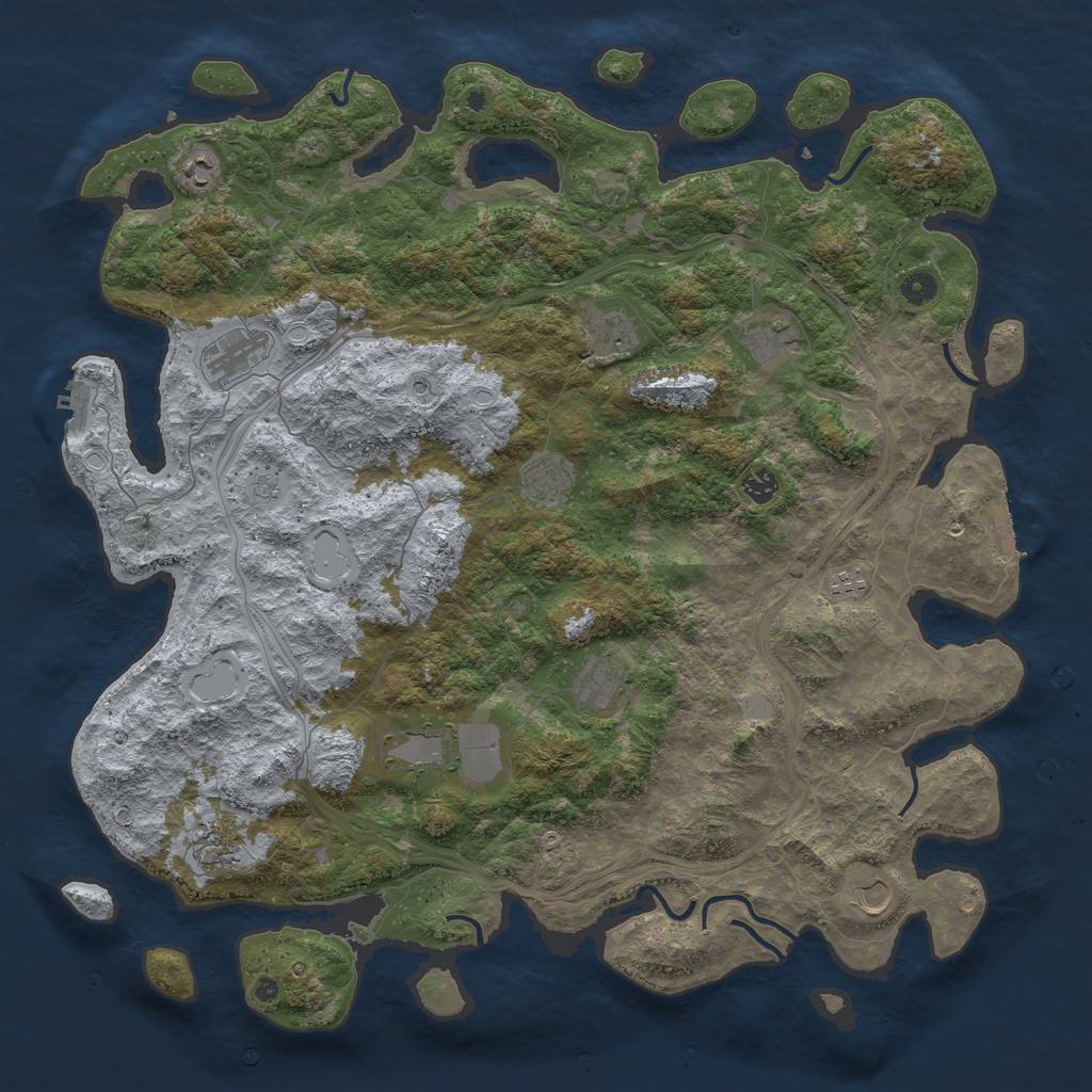 Rust Map: Procedural Map, Size: 4800, Seed: 257425410, 20 Monuments