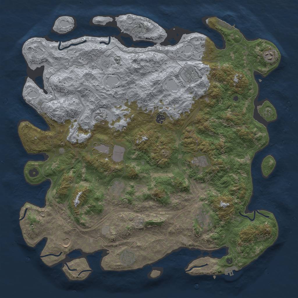Rust Map: Procedural Map, Size: 4800, Seed: 1674640259, 20 Monuments