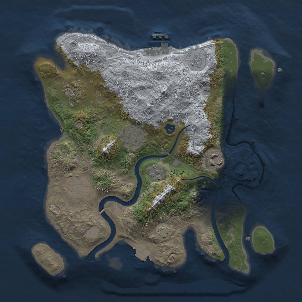 Rust Map: Procedural Map, Size: 2880, Seed: 46813058, 10 Monuments