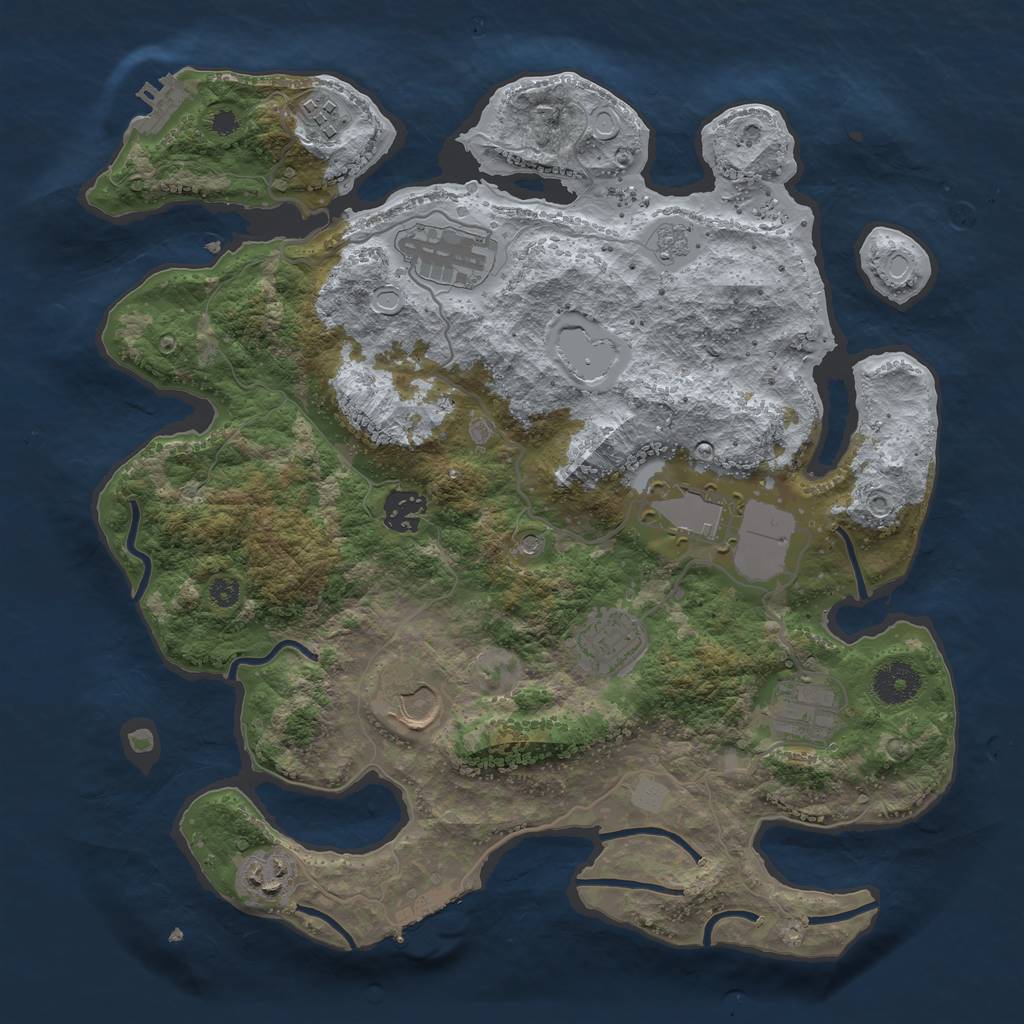 Rust Map: Procedural Map, Size: 3500, Seed: 184930699, 15 Monuments
