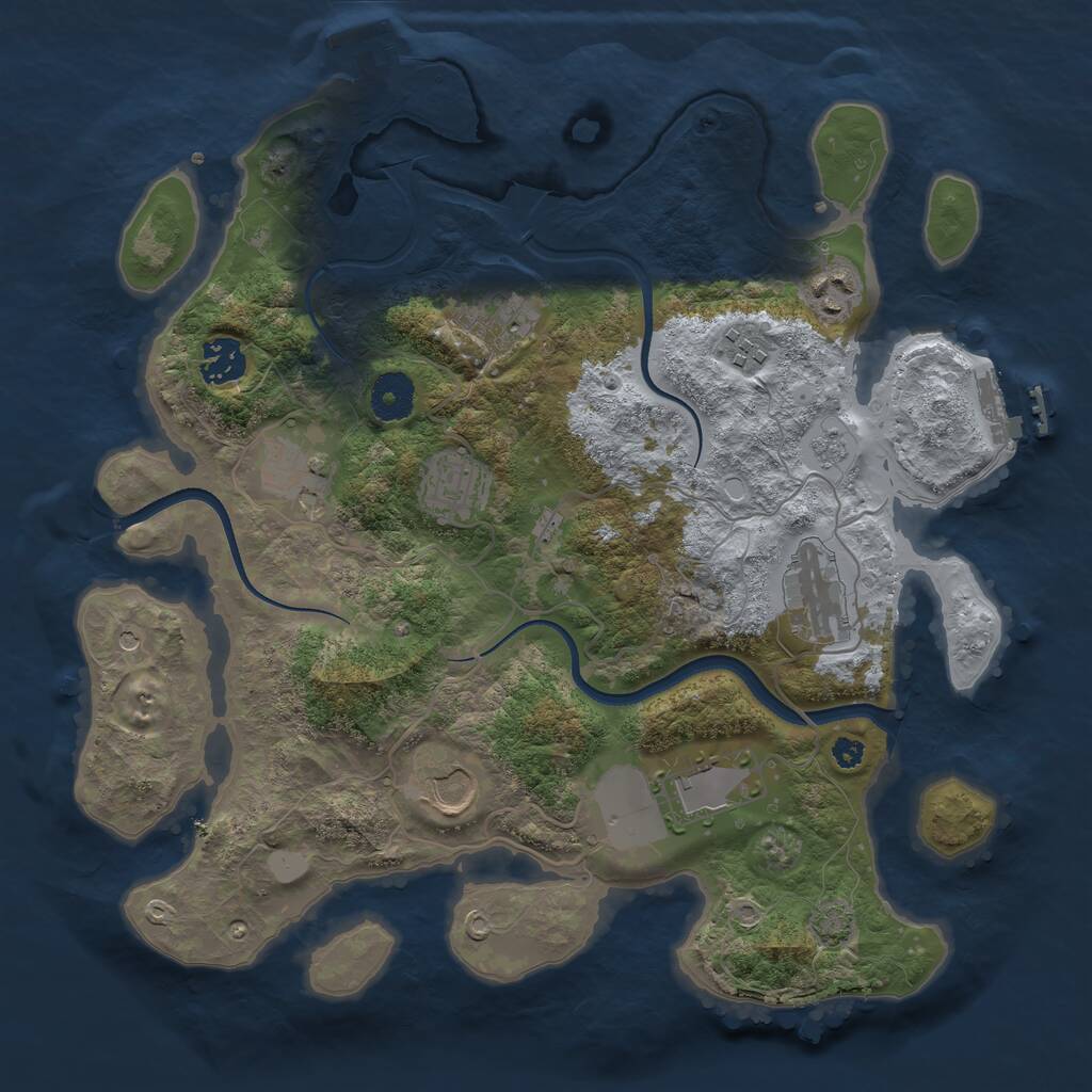 Rust Map: Procedural Map, Size: 3500, Seed: 2267, 15 Monuments