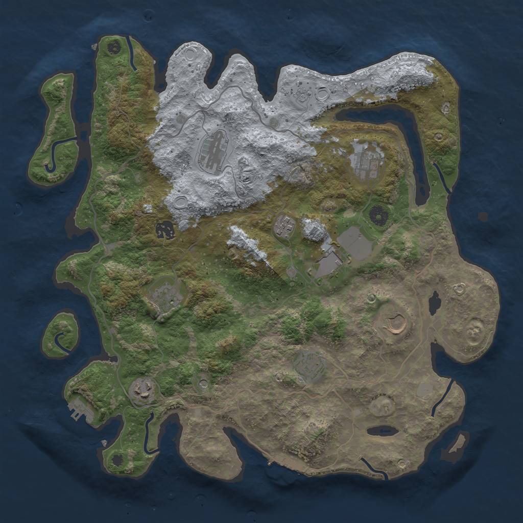 Rust Map: Procedural Map, Size: 4000, Seed: 15202634, 18 Monuments