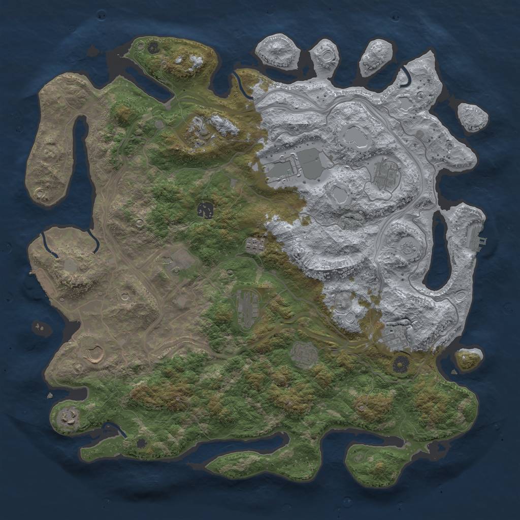 Rust Map: Procedural Map, Size: 4500, Seed: 625819108, 20 Monuments