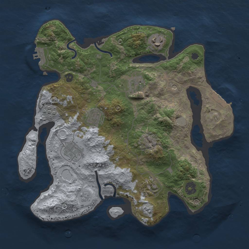 Rust Map: Procedural Map, Size: 3000, Seed: 1391813196, 15 Monuments