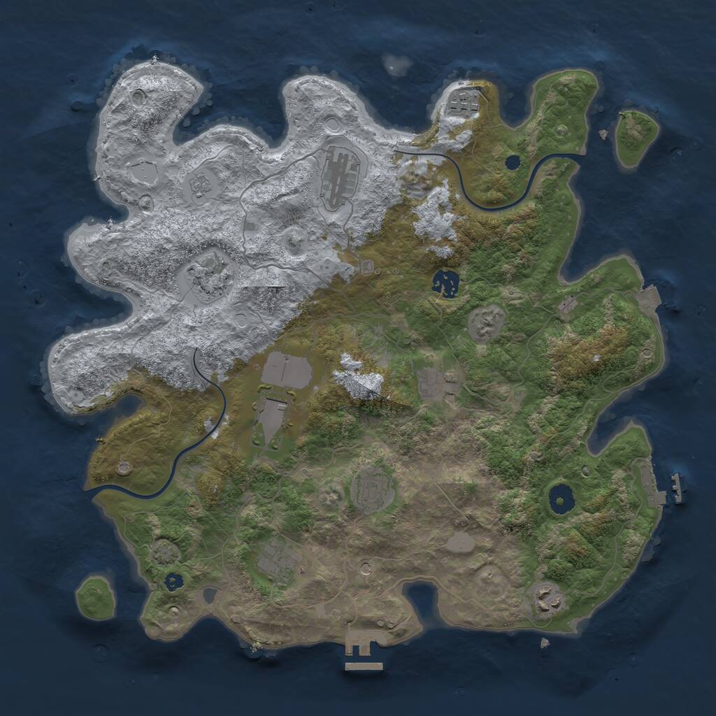 Rust Map: Procedural Map, Size: 3850, Seed: 13455, 15 Monuments