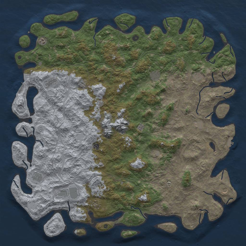 Rust Map: Procedural Map, Size: 6000, Seed: 13856, 20 Monuments