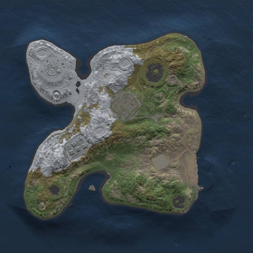Rust Map: Procedural Map, Size: 2000, Seed: 5418625, 9 Monuments