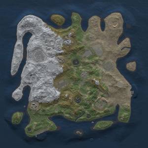 Thumbnail Rust Map: Procedural Map, Size: 3500, Seed: 961685938, 17 Monuments