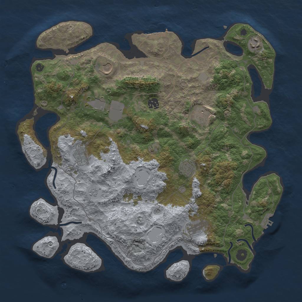Rust Map: Procedural Map, Size: 4025, Seed: 858529729, 17 Monuments
