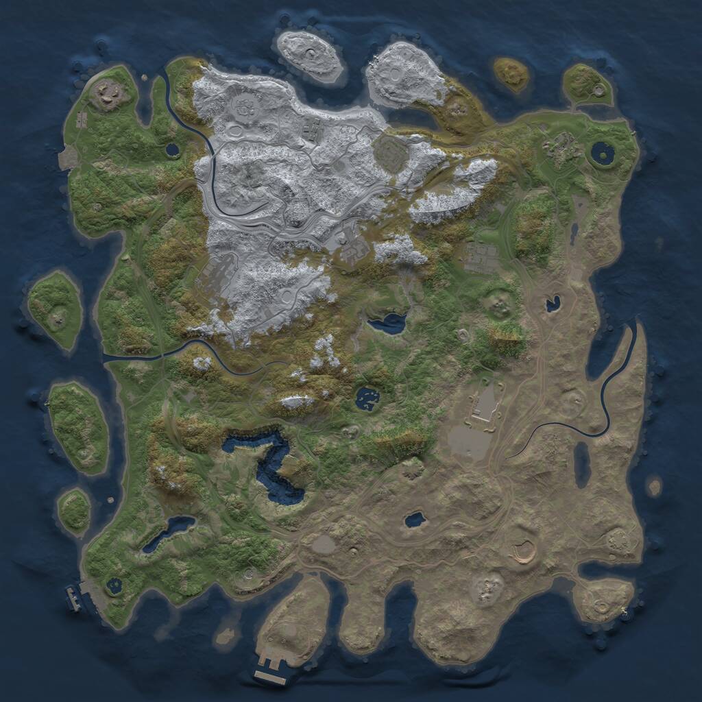 Rust Map: Procedural Map, Size: 4500, Seed: 22774, 16 Monuments