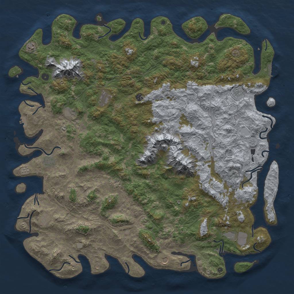 Rust Map: Procedural Map, Size: 6000, Seed: 41826915, 20 Monuments