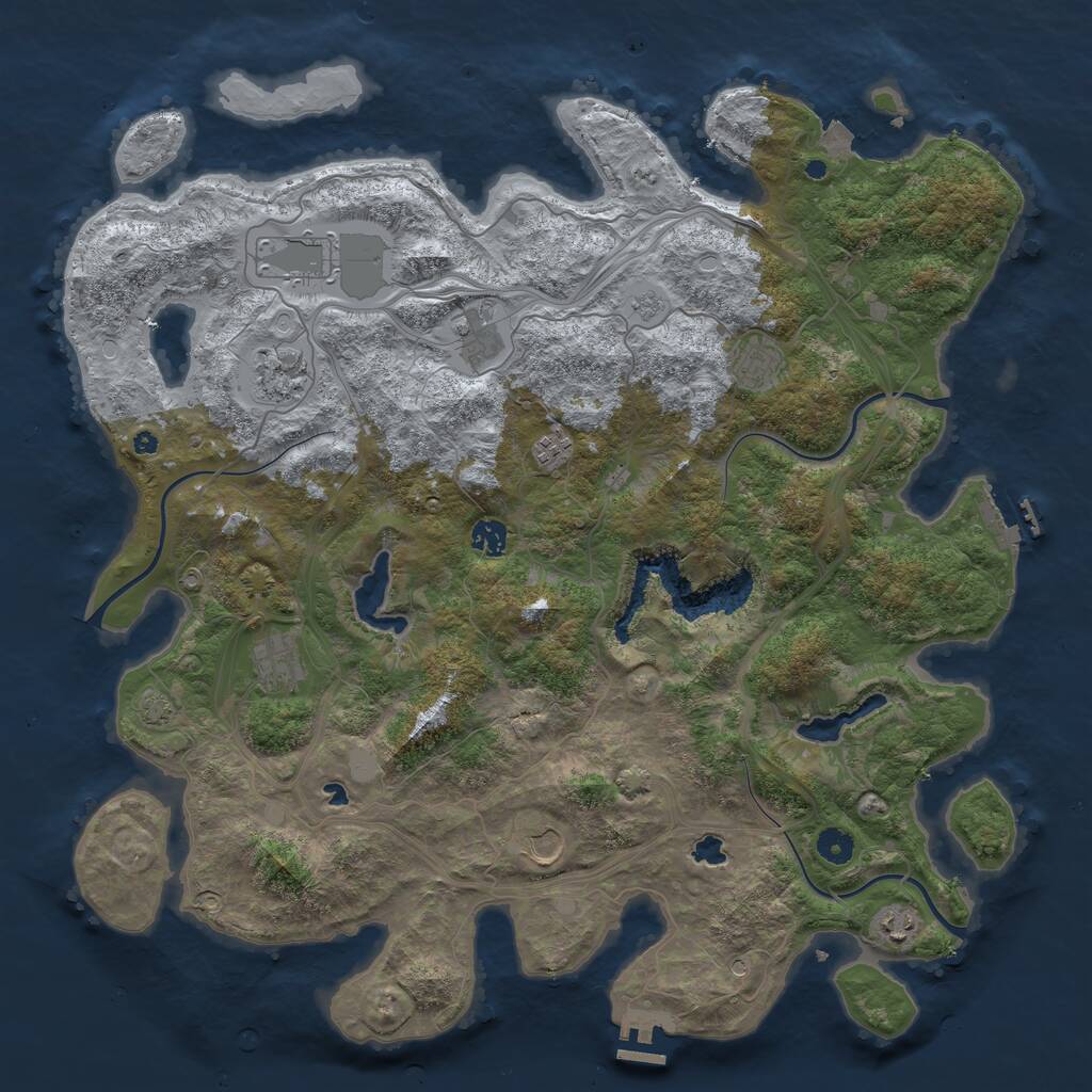 Rust Map: Procedural Map, Size: 4500, Seed: 498390864, 15 Monuments