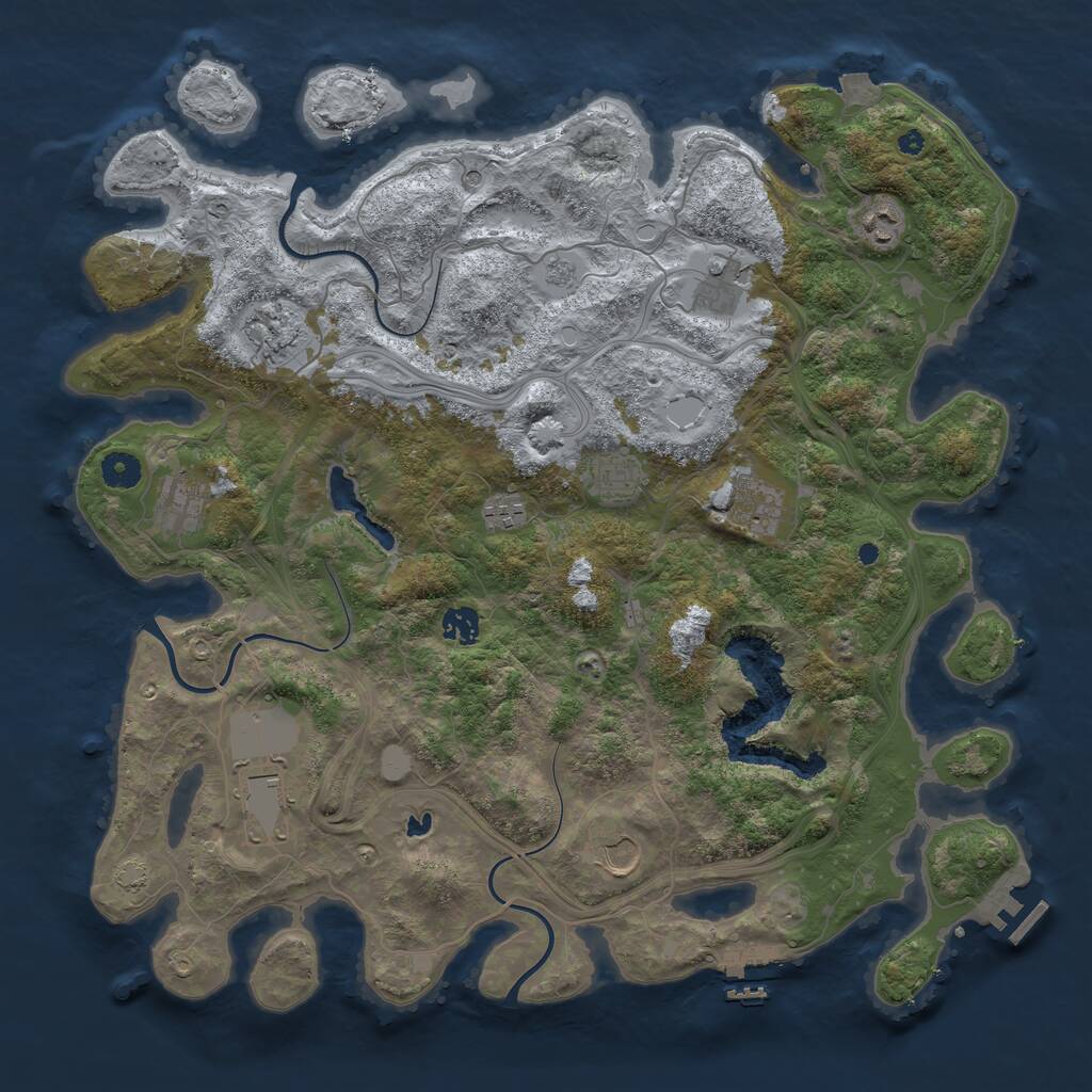 Rust Map: Procedural Map, Size: 4250, Seed: 2133658445, 16 Monuments