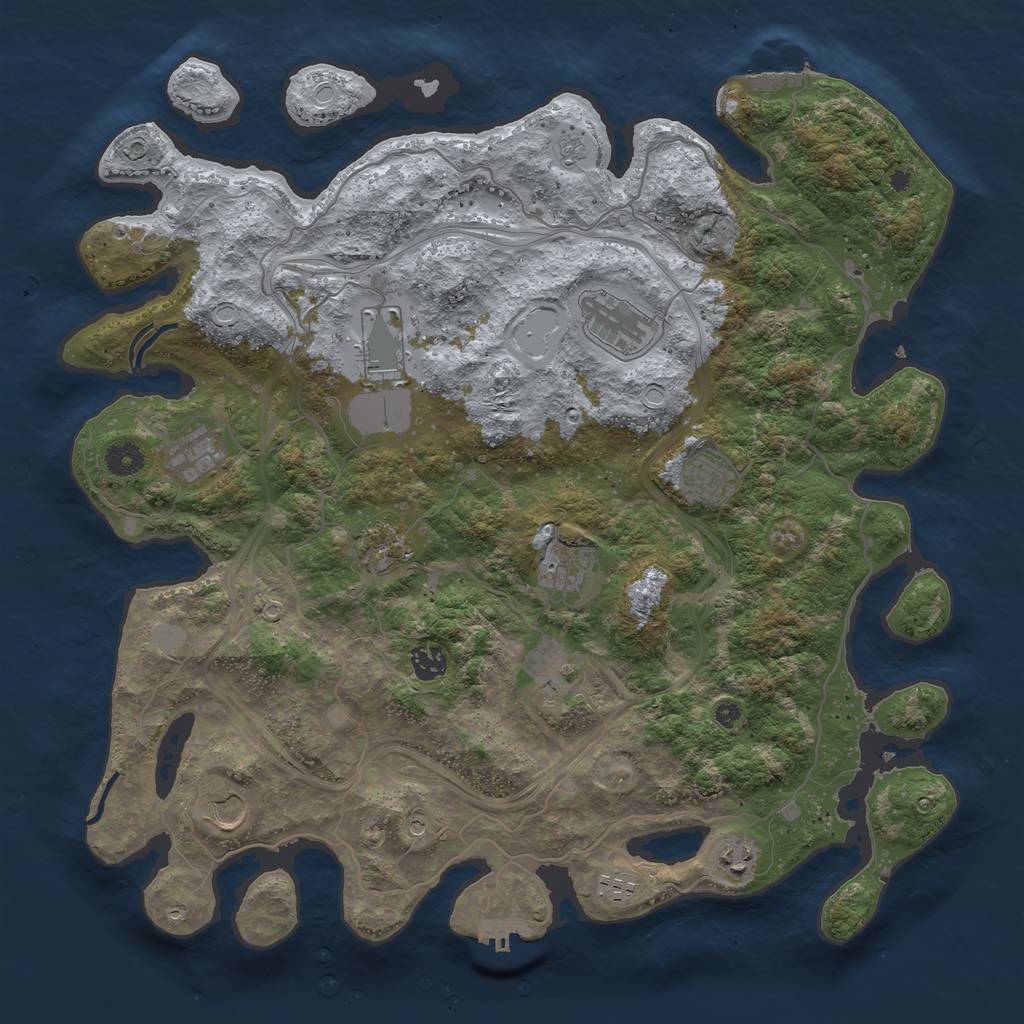 Rust Map: Procedural Map, Size: 4250, Seed: 2133658445, 20 Monuments