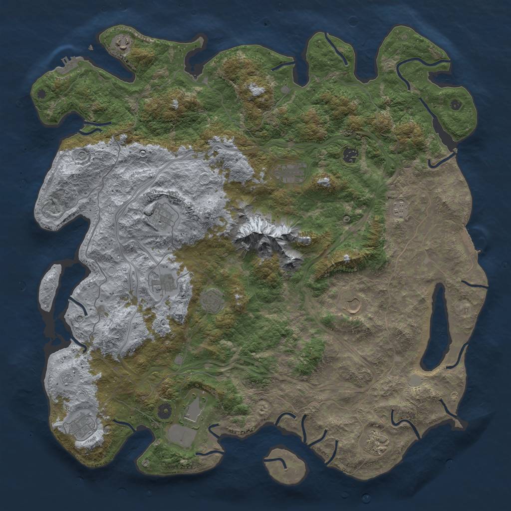 Rust Map: Procedural Map, Size: 5000, Seed: 122523, 20 Monuments