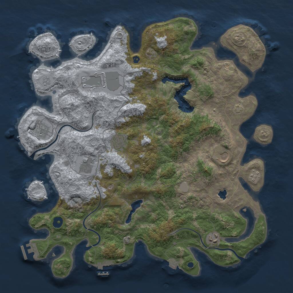 Rust Map: Procedural Map, Size: 4100, Seed: 67332, 13 Monuments