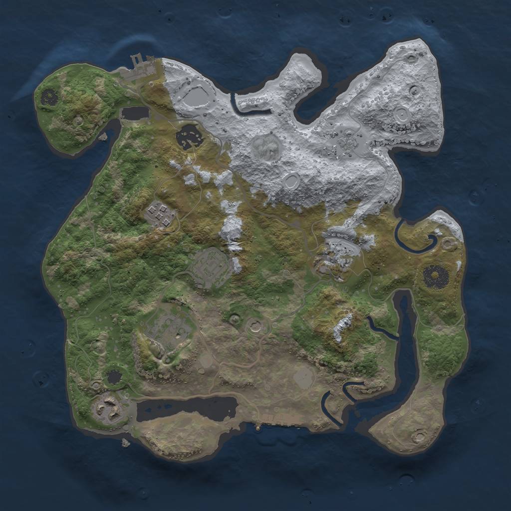 Rust Map: Procedural Map, Size: 3000, Seed: 446811137, 15 Monuments