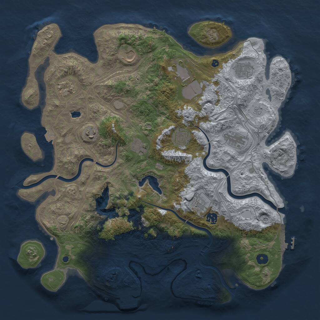 Rust Map: Procedural Map, Size: 4250, Seed: 1621164501, 17 Monuments