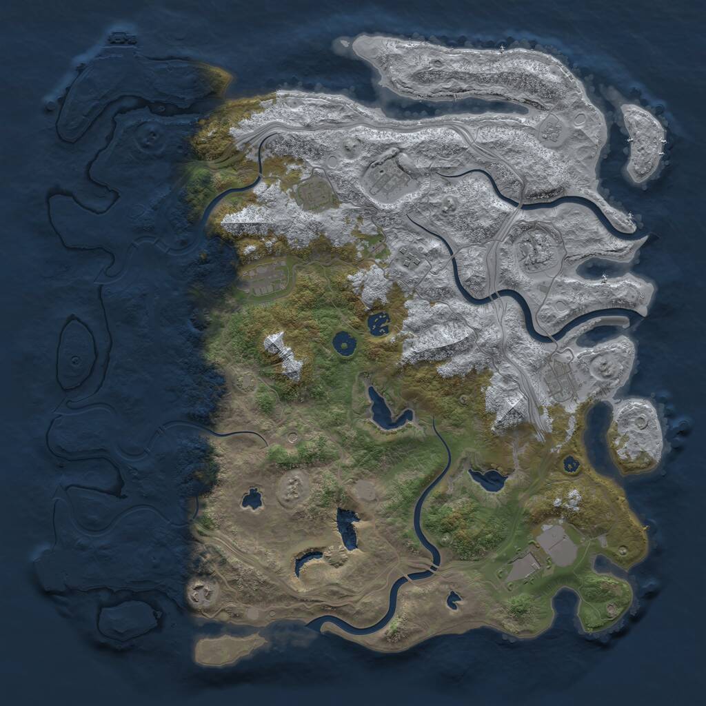 Rust Map: Procedural Map, Size: 4500, Seed: 401716293, 15 Monuments