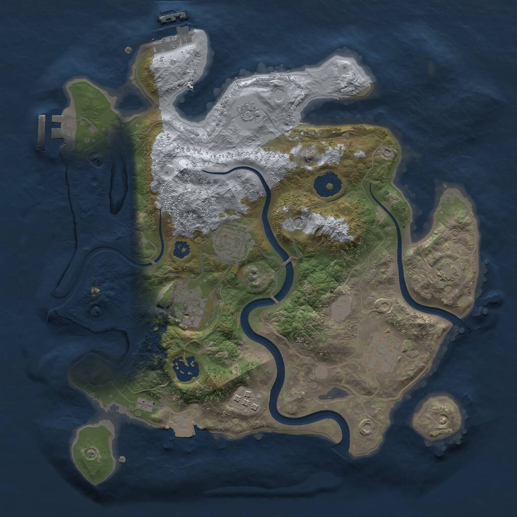 Rust Map: Procedural Map, Size: 3000, Seed: 1362416549, 11 Monuments
