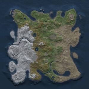 Thumbnail Rust Map: Procedural Map, Size: 3500, Seed: 114225187, 13 Monuments