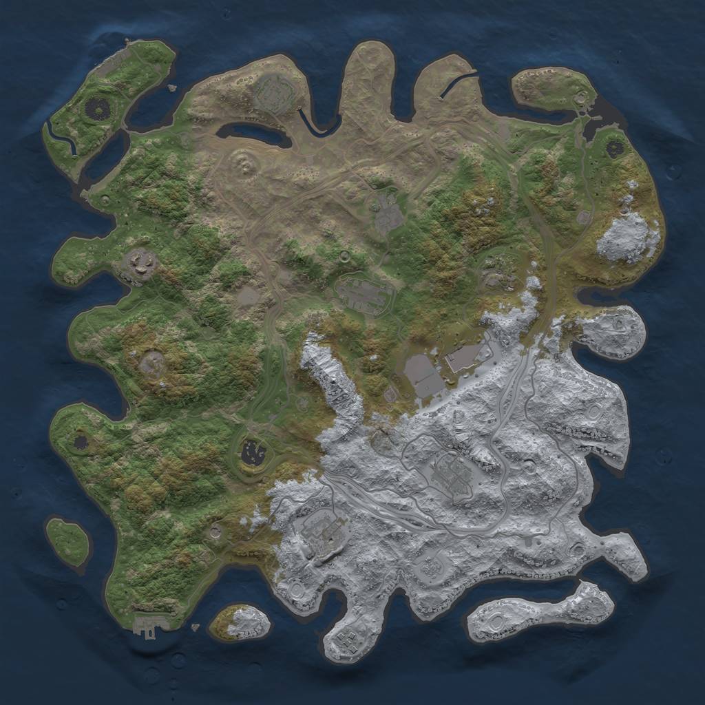 Rust Map: Procedural Map, Size: 4250, Seed: 156751020, 17 Monuments