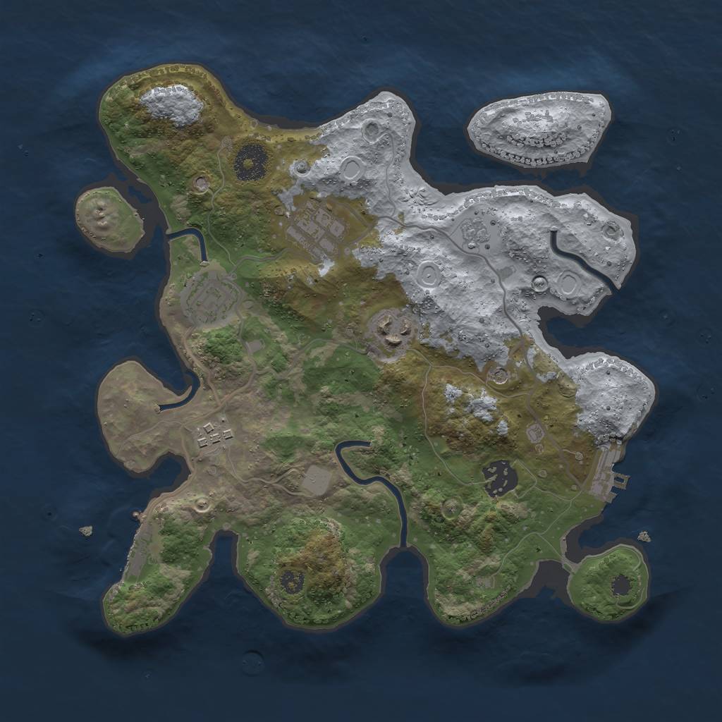 Rust Map: Procedural Map, Size: 3000, Seed: 119595788, 14 Monuments