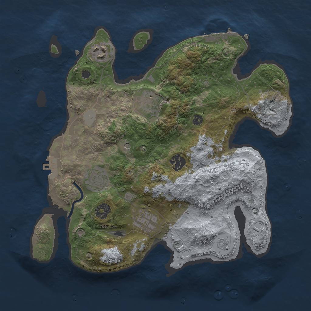 Rust Map: Procedural Map, Size: 3000, Seed: 67581, 14 Monuments