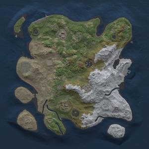 Thumbnail Rust Map: Procedural Map, Size: 3000, Seed: 2038517600, 14 Monuments