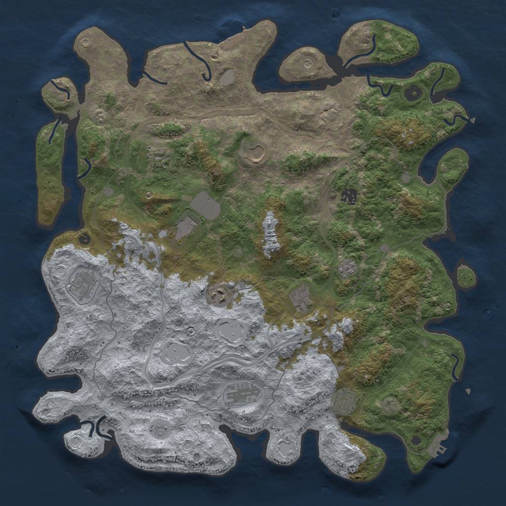 Rust Map: Procedural Map, Size: 4500, Seed: 2032062079, 19 Monuments