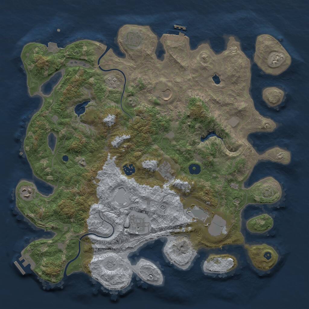Rust Map: Procedural Map, Size: 4000, Seed: 86753092, 14 Monuments