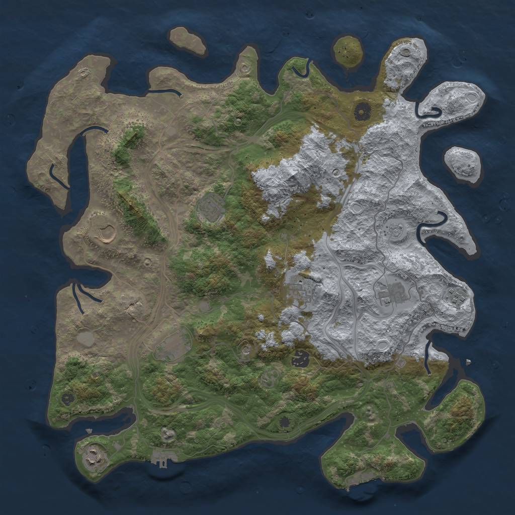 Rust Map: Procedural Map, Size: 4250, Seed: 1873353676, 17 Monuments
