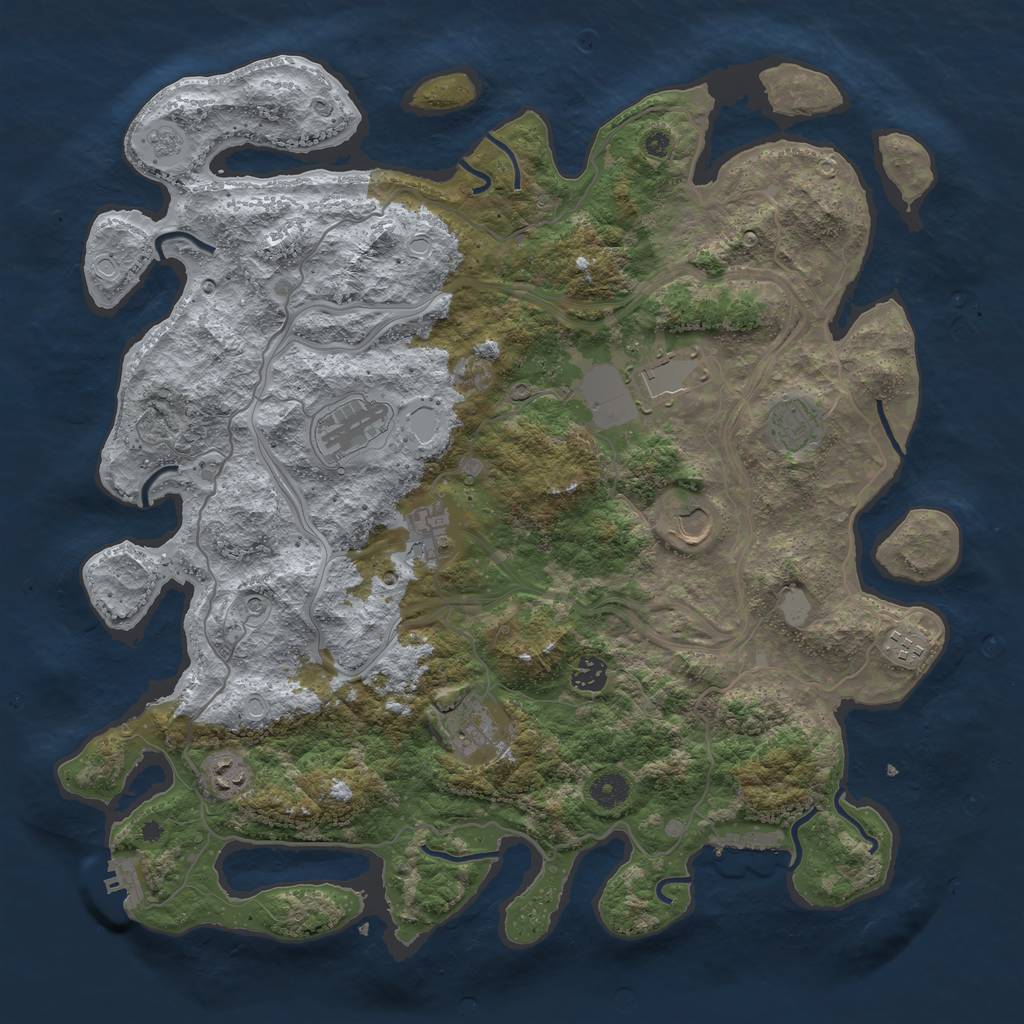 Rust Map: Procedural Map, Size: 4250, Seed: 32854555, 18 Monuments