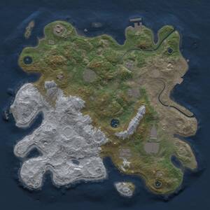 Thumbnail Rust Map: Procedural Map, Size: 3700, Seed: 1481594983, 14 Monuments
