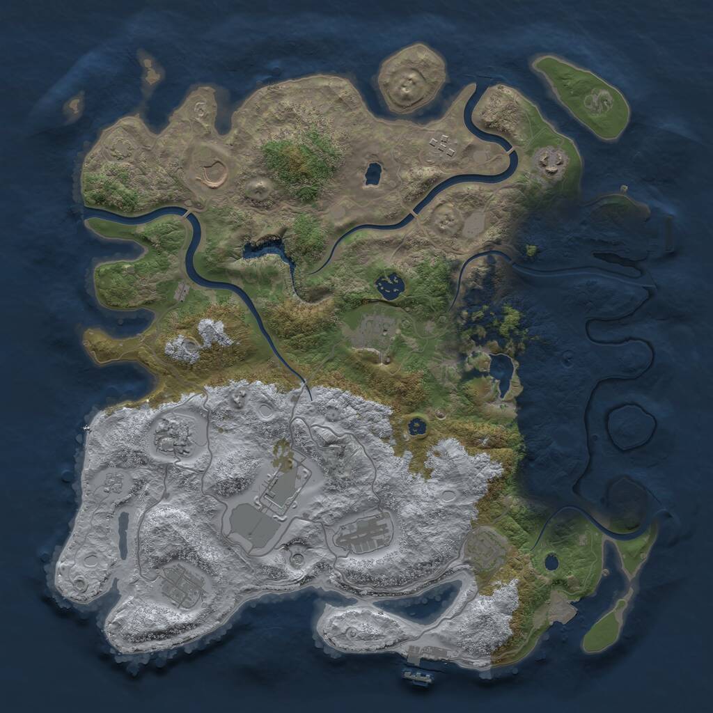 Rust Map: Procedural Map, Size: 4000, Seed: 3245872, 16 Monuments
