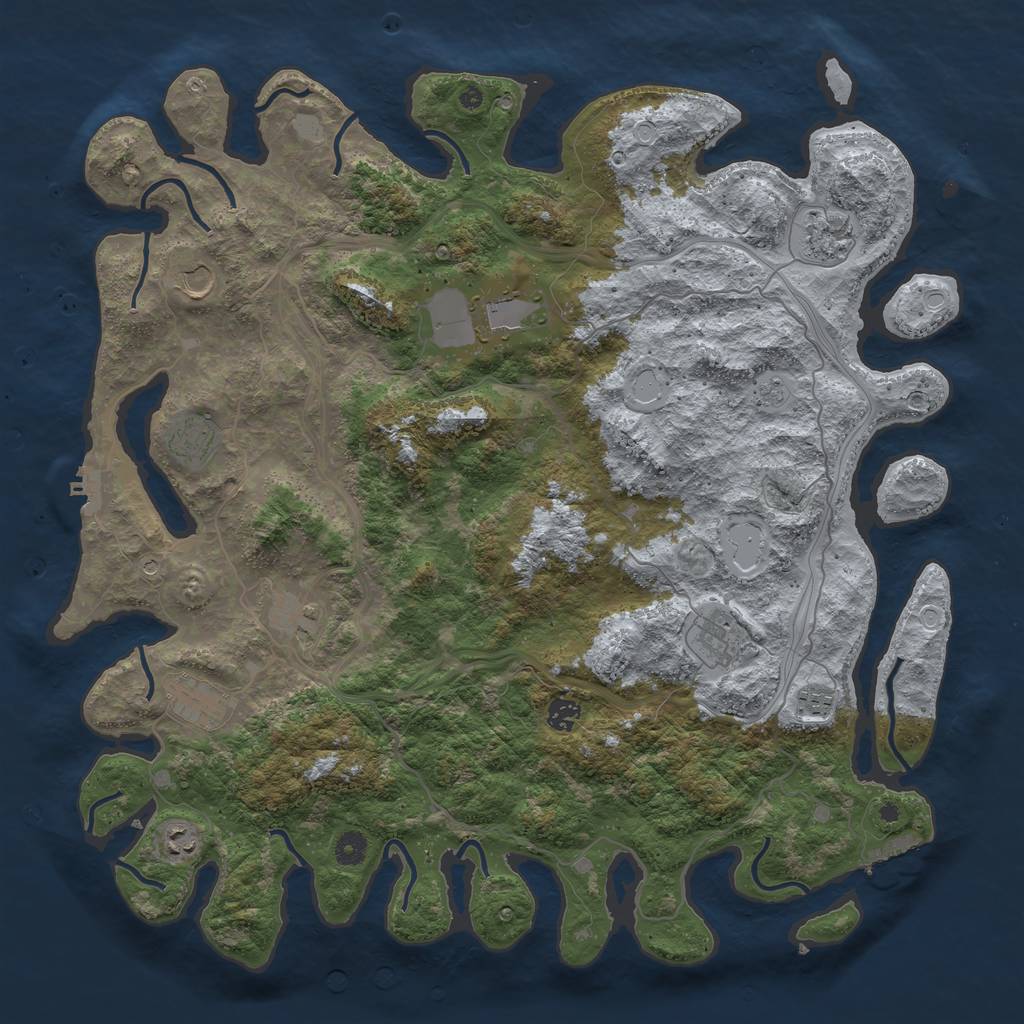 Rust Map: Procedural Map, Size: 4600, Seed: 8456, 19 Monuments