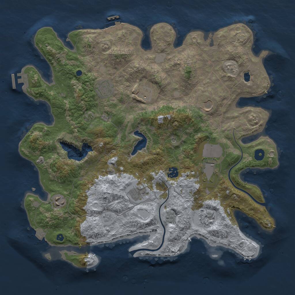 Rust Map: Procedural Map, Size: 4000, Seed: 86431895, 15 Monuments