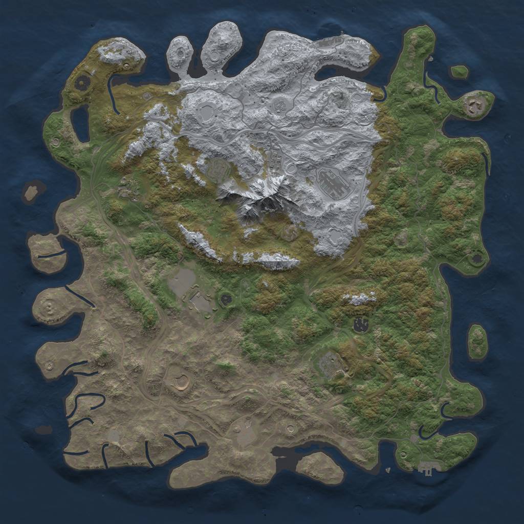 Rust Map: Procedural Map, Size: 5000, Seed: 732797, 19 Monuments