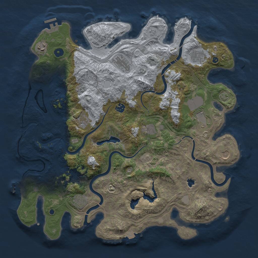 Rust Map: Procedural Map, Size: 4250, Seed: 1234567938, 16 Monuments
