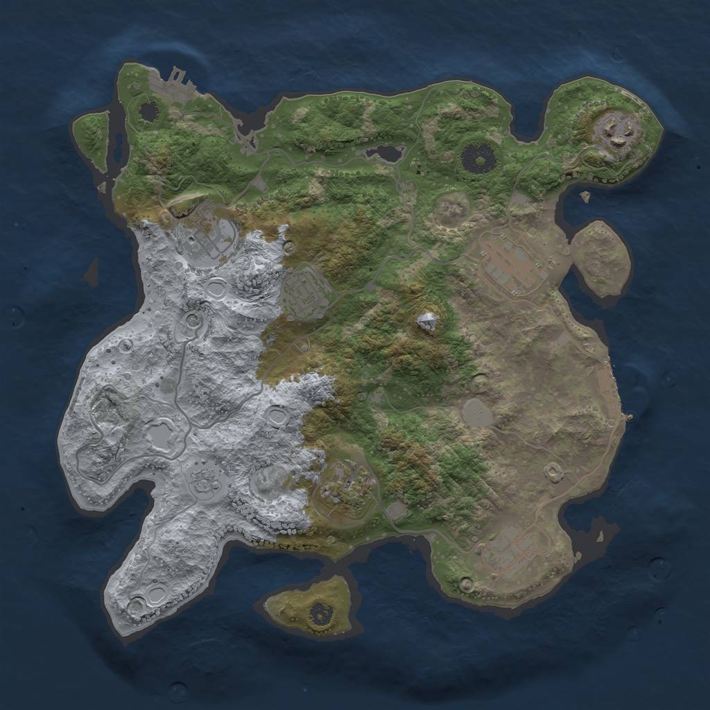 Rust Map: Procedural Map, Size: 3206, Seed: 3317, 15 Monuments