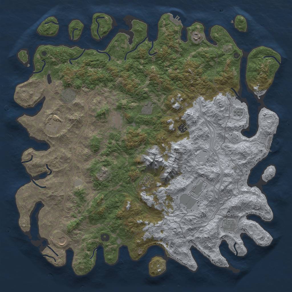 Rust Map: Procedural Map, Size: 5000, Seed: 67385, 20 Monuments