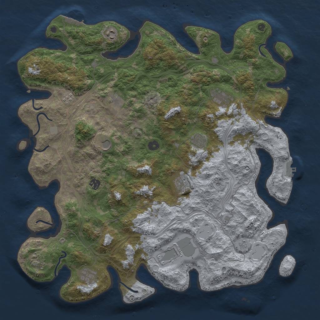Rust Map: Procedural Map, Size: 4500, Seed: 5910659, 18 Monuments