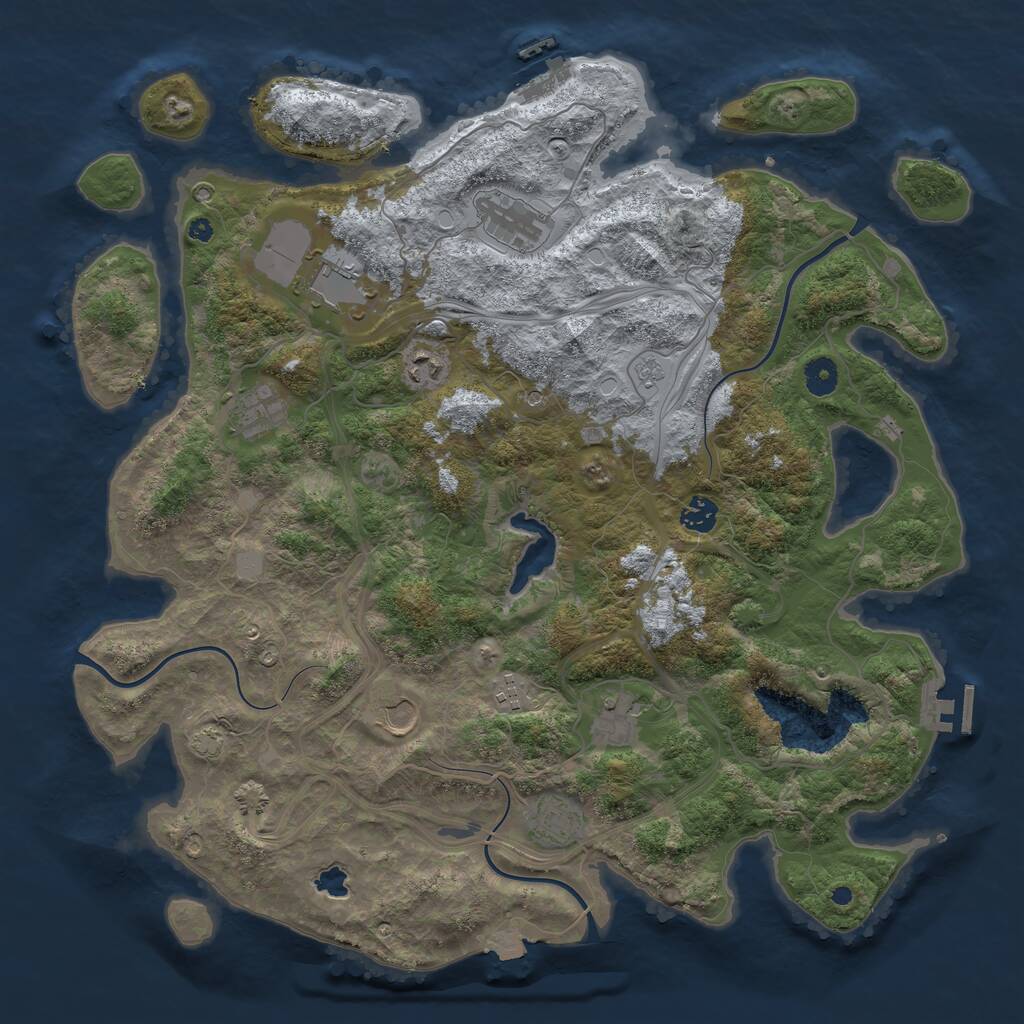 Rust Map: Procedural Map, Size: 4250, Seed: 1728582362, 15 Monuments