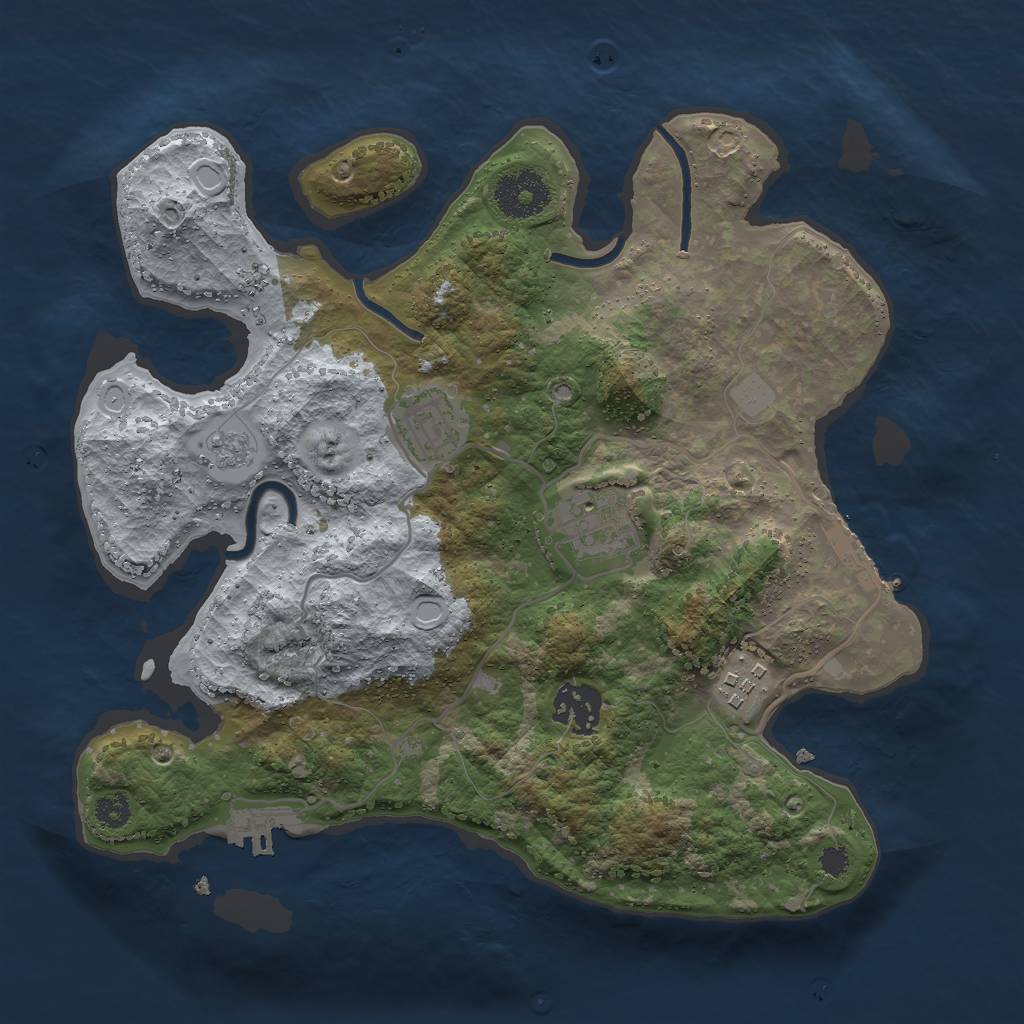 Rust Map: Procedural Map, Size: 3000, Seed: 289801588, 12 Monuments