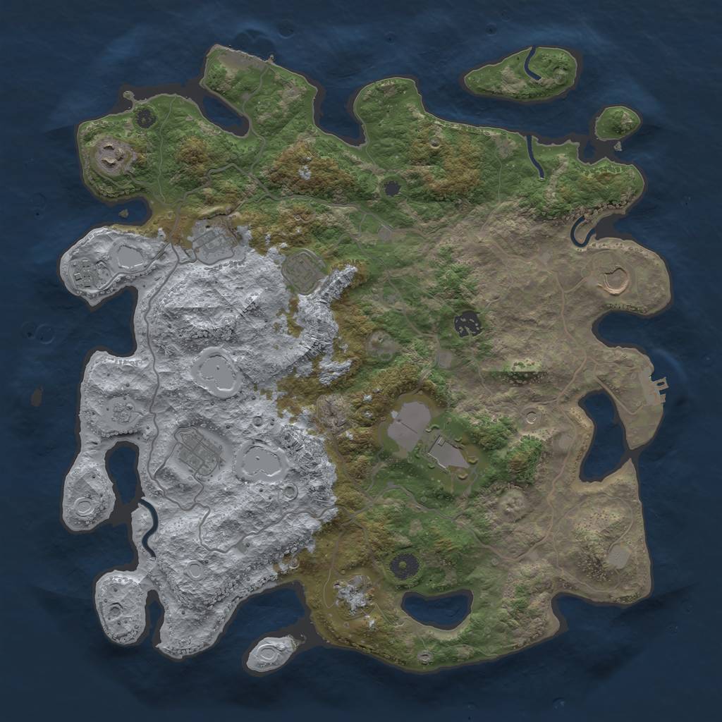 Rust Map: Procedural Map, Size: 4000, Seed: 25945615, 18 Monuments