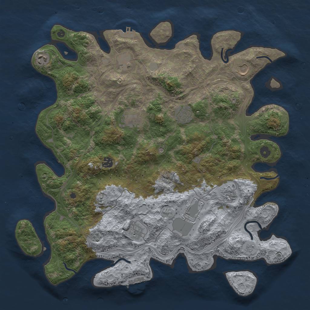 Rust Map: Procedural Map, Size: 4250, Seed: 775956956, 19 Monuments