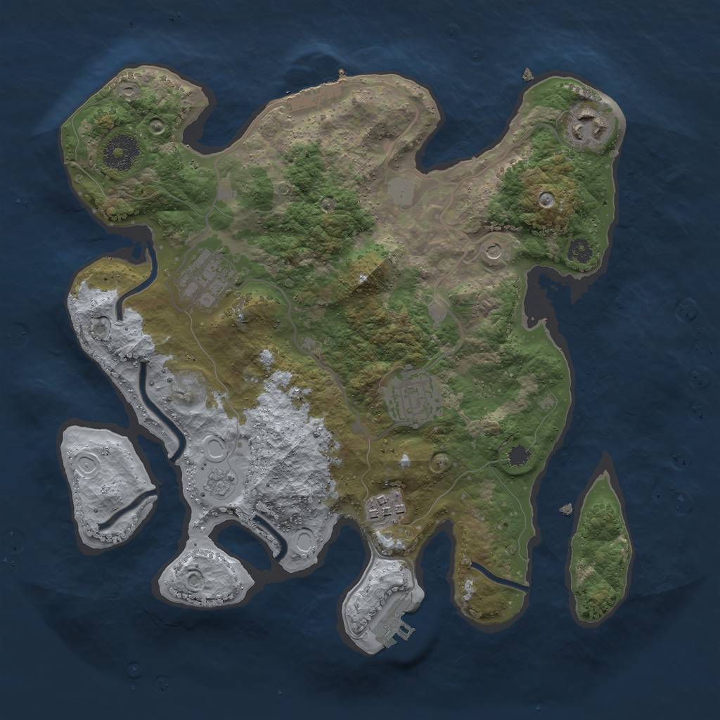 Rust Map: Procedural Map, Size: 3000, Seed: 13982, 13 Monuments